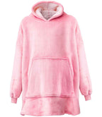Adult Hooded Blanket in Blush Pink, front
