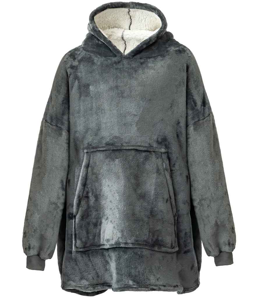 Adult Hooded Blanket in Charcoal, front