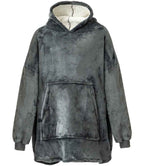 Adult Hooded Blanket in Charcoal, front