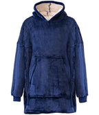 Adult Hooded Blanket in Navy, front