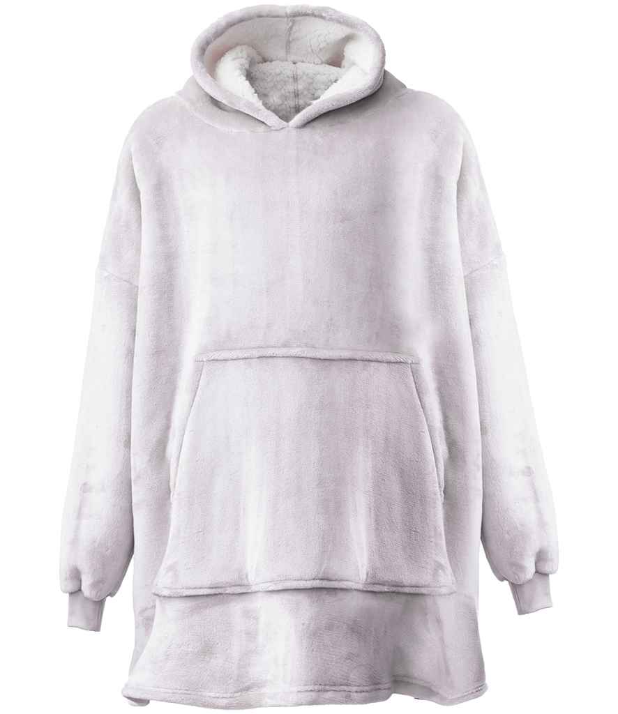 Adult Hooded Blanket in Silver Grey, front