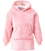 Kids' Hooded Blanket in Blush Pink, front
