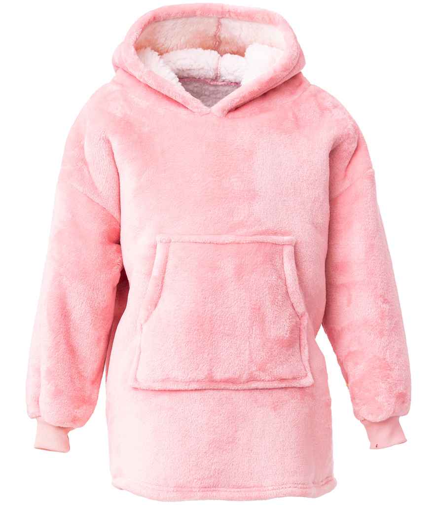 Kids' Hooded Blanket in Blush Pink, front