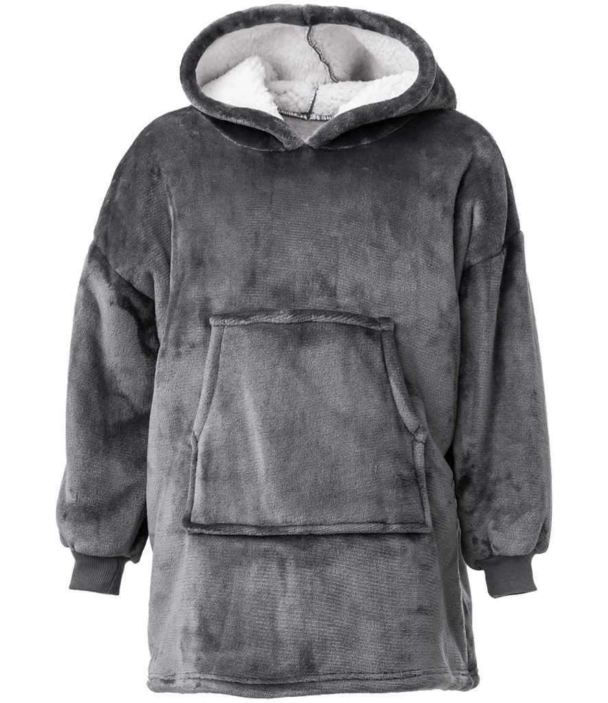 Kids' Hooded Blanket in Charcoal, front