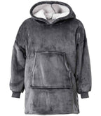 Kids' Hooded Blanket in Charcoal, front